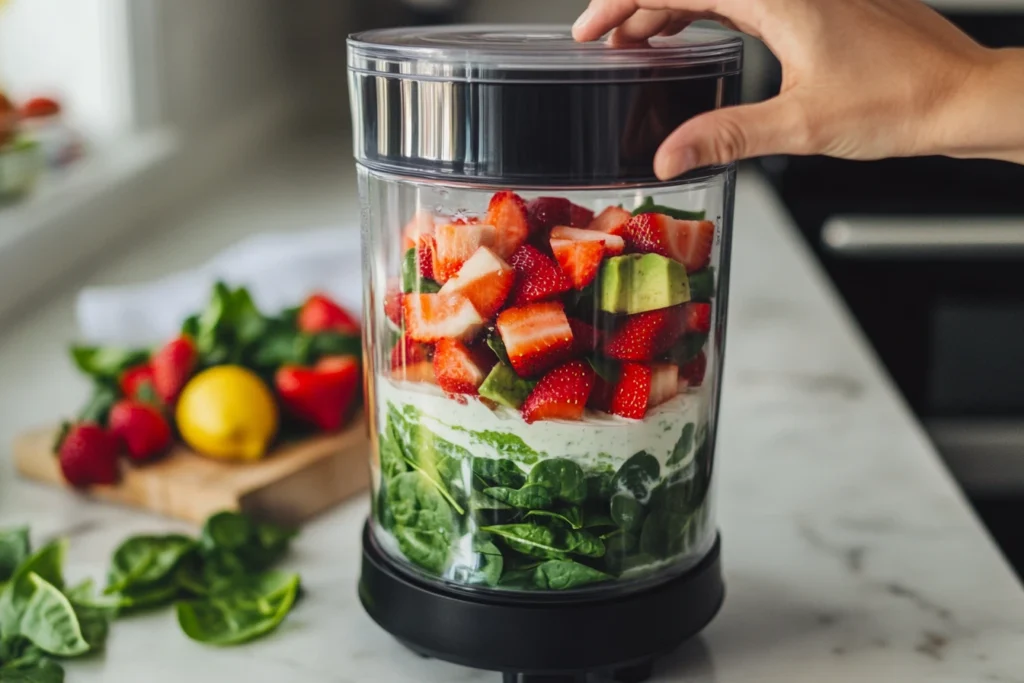 Blending the Greek Yogurt Smoothie