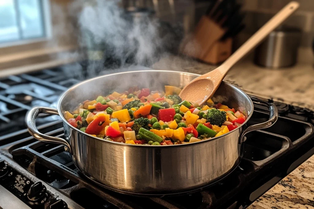 Cooking the Mixture of amish chow chow