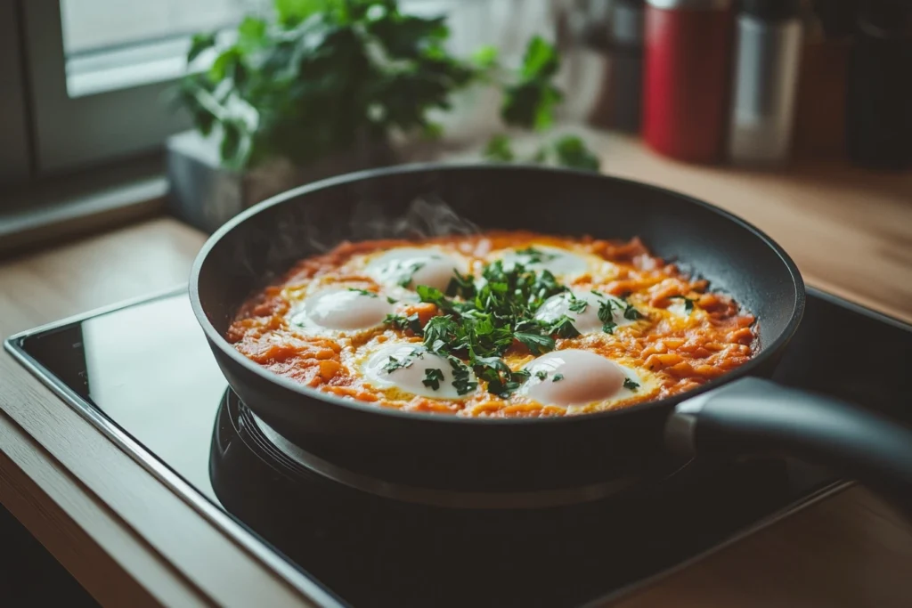 Poaching Eggs in Sauce