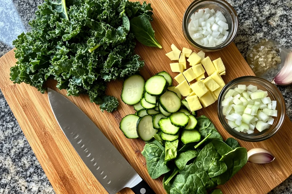 Preparing the Vegetables og green shakshouka