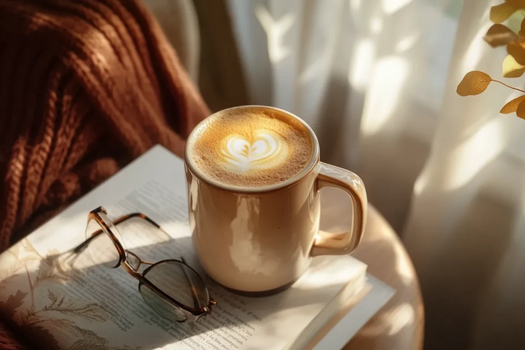 An isometric view of a glass cup  coffee with a creamy, frothy textur