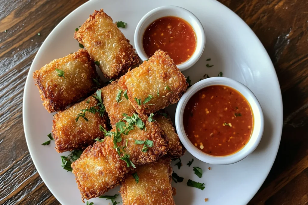 Finished Plate of Egg rolls