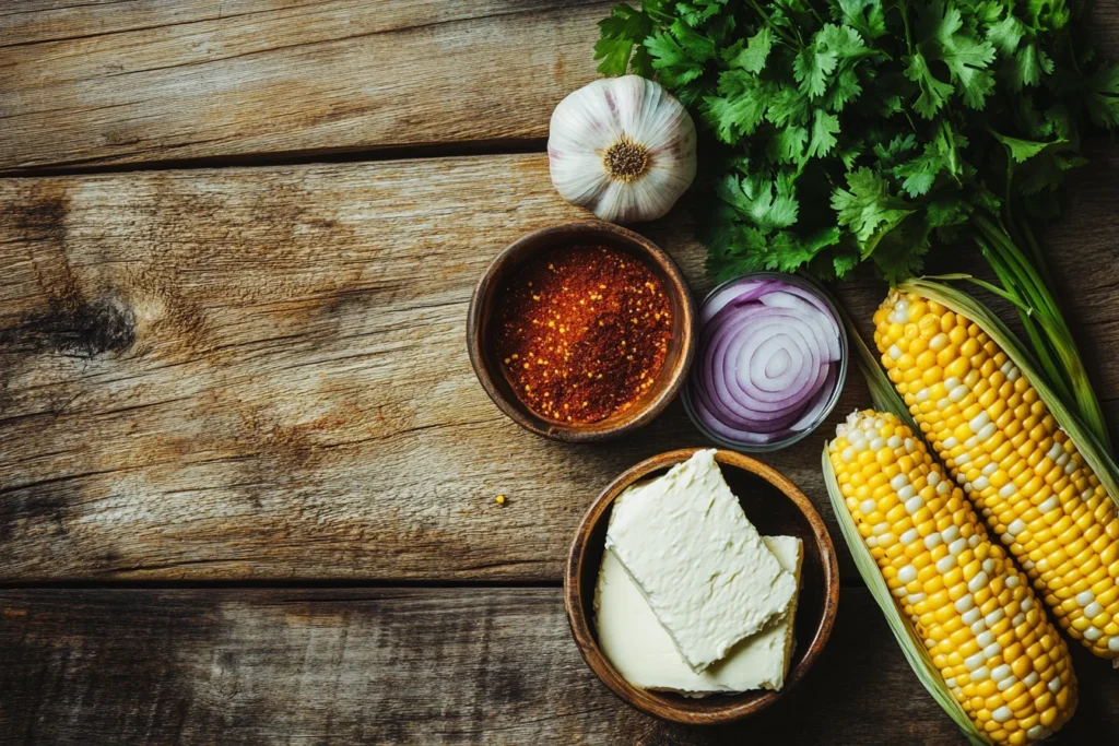 The Ingredients of Corn Dip with Cream Cheese